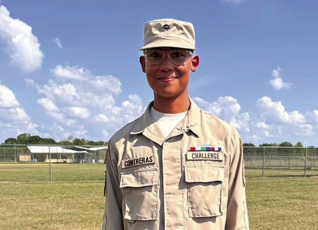 Olney’s Cpl. Richard Contreras-Behrens writes home about his experience so far at the Texas Challenge Academy. Photo provided by Mari Behrens
