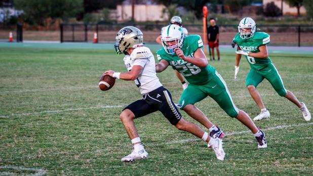 JV Bobcat #28 Waylon Self on the hunt for Jaybird ball carriers. Photo by Will Sadler