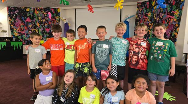 First and second graders gather for music class at Southside Baptist’s vacation bible school, which took place the week of June 8. Photo by Candy Blair