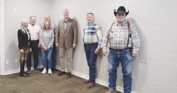County and City officials tour the newly updated Olney Sub-Courthouse to view progress and determine whether to add a dedicated polling location. (L-R): Melanie Berry of U.S. Rep. Roger Williams’ office, OEDC executive director Tom Parker, OEDC board me