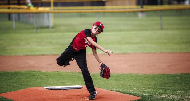 Olney Cub #9 Cash Reed pitched a great game and helped secure the Cubs Championship win! Photo by Will Sadler