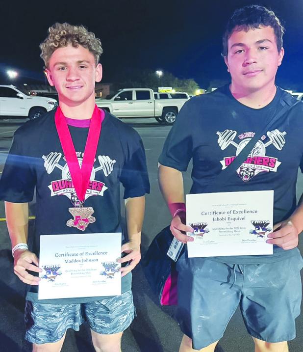 Two OHS Cub Powerlifters fought their way to State this season; Maddox Johnson finished fourth in the 132 lb. weight class and Jacobi Esquivel earned 7th in the 220 lb. weight class! Well, done Cubs! Photo courtesy of Olney Athletic Booster Club