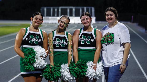 This year’s NHS Cheerleaders and Sponsor [L-R]: Jayden Ballard, Kourtney Whitfield, Sara May and Holly Manos. Photo by Will Sadler