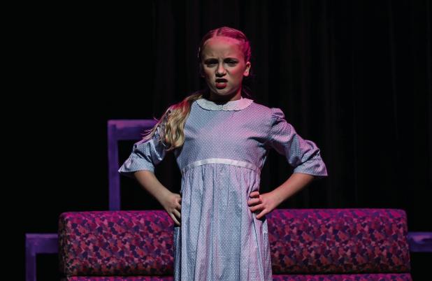 Matilda played here by Jessa Branum during production rehearsals of the summer play performance by Graham Regional Theater. Photo by Will Sadler