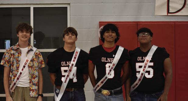 HC Hunk Nominees - OHS students chose four nominees for the 2025 Mr. Hunk honor, including (l-r) Sawyer Edgington, Karter Bowers, Juan Castillo, and Peyton Bedford. Photo by Jaylee Stout