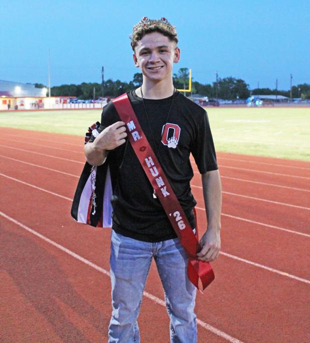 2026 Homecoming Hunk Maddox Johnson shows off his royal regalia after being crowned at the Sept. 16 parade and pep rally at Cub Stadium. Photo by Kailyn Altmiller