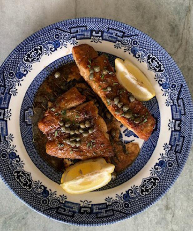Pan-Seared red snapper with capers