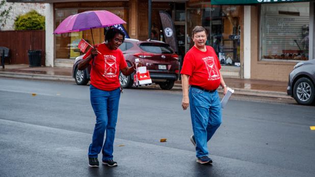 March for Jesus Founder Verma Fobbs makes her 28th march down Main Street. Photo by Will Sadler