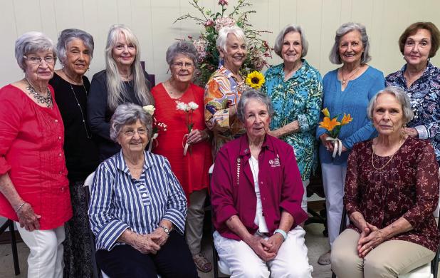 The Amity Club met May 1 at Hamilton Street Church of Christ. Back Row: Roslyn Fowler, Nita Hearne, Judy Averett, Marilyn Norris, Donna Sullivan, Judy Moberly, Phyllis Whitsitt, Margie Snyder. Back Row: Jeannie Spivey, Judi Winslow, Carolyn Penn. Photo by