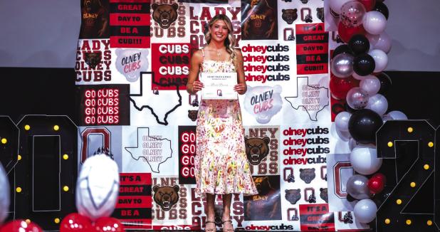 Bradi Bowers Received the Lady Cub Track and Field Running Event MPV Award. Photo by Will Sadler