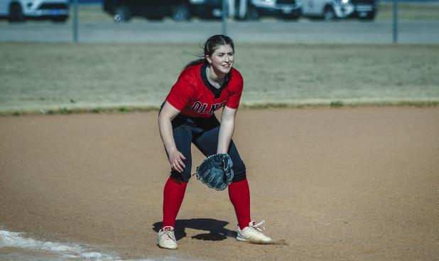 OHS Lady Cub #5 Morgan Simmons will be handling the heat at third base this season. Photo by Will Sadler