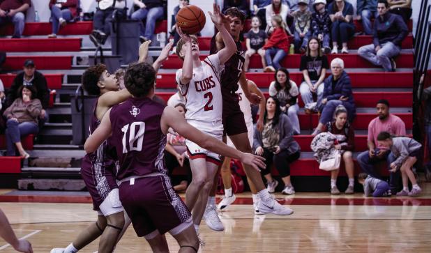 OHS Cubs #2 Ryder Lisle was crucial for the Cubs against Seymour, putting up 21 points with 2 bombs from outside the line, a flurry of free throws made while driving to the basket through Panther defenders. Photo by Will Sadler