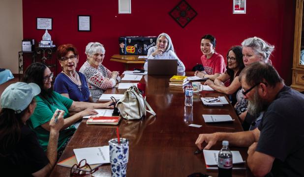 The Cub Center offers regular learning opportunities like this writing class offered by the Olney Enterprise Editor Gina Keating, other regular classes include painting, knitting, singing, health and many more. Please visit Cub Centers Facebook page or we