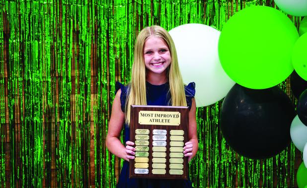 Ladycat Allison Melton received the Most Improved Athlete during the NHS Athletic Banquet. Photo by Will Sadler