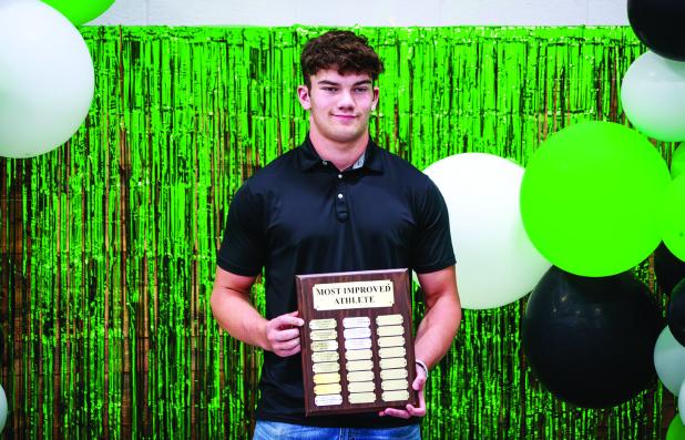 Bobcat Cooper Clayton received the Most Improved Athlete during the NHS Athletic Banquet. Photo by Will Sadler