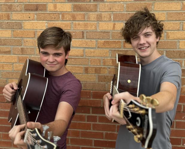 The Brass Buttons, a country/rock band featuring JW Rounsaville from Round Timber, Texas, and Sawyer Edgington (R) from Olney will play at the First Annual Variety Show to benefit the Olney Senior Cub Center on Saturday, July 12 at the Olney High School a