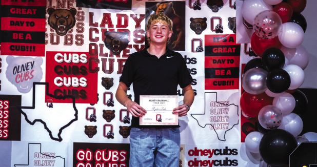 Ryder Lisle Received the Cub Baseball Team MVP Award. Photo by Will Sadler