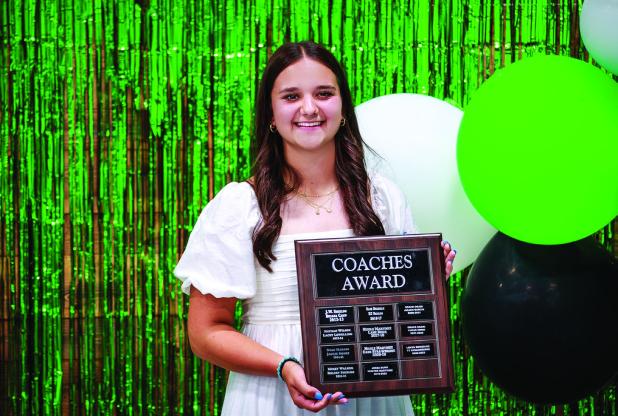 Ladycat Emma Hawkins received the Coaches Award during the NHS Athletic Banquet. Photo by Will Sadler
