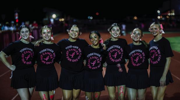OHS Cheerleaders lead the charge for Breast Cancer Awareness Month with special Pink Out shirts. Photo by Will Sadler