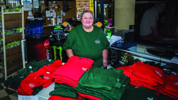 The Stewart’s Food Store team brought good cheer to the store’s 50th anniversary activities. Photos by Will Sadler