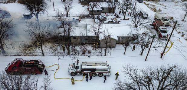 Firefighters from Olney and Newcastle responded to a blaze at a home on Cherry Street in Olney. The home was uninhabitable after firefighters got the fire under control. Photo by Will Sadler