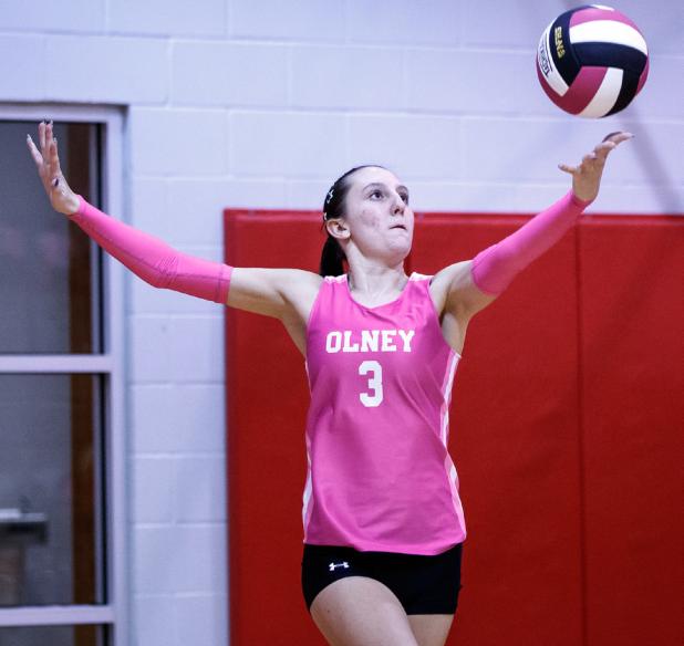 Lady Cubs #3 Oaklan Hopkins begins the district match with the Trojanettes. Photo by Will Sadler