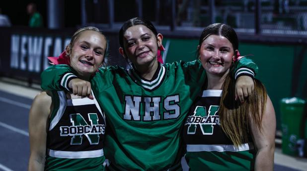 Newcastle Varsity Cheer was on the job during the Bobcat district game against Vernon Indians, the Cheerleaders are an important component in any game, often rallying the fans in the stands and giving the Bobcats a needed boost for screaming fans who let 