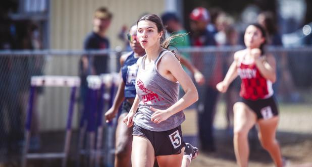 OHS Hallee Craven took down a huge win, earning a first place in 100m. Photo by Will Sadler