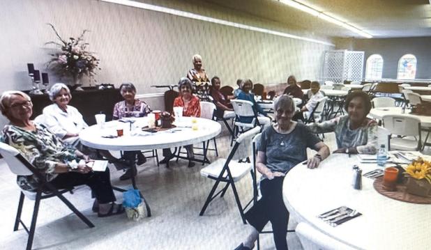 Members of Olney’s Amity Club gathered at the Hamilton Street Church of Christ fellowship hall for their opening year brunch on Sept. 4. Photo provided by Judy Averett