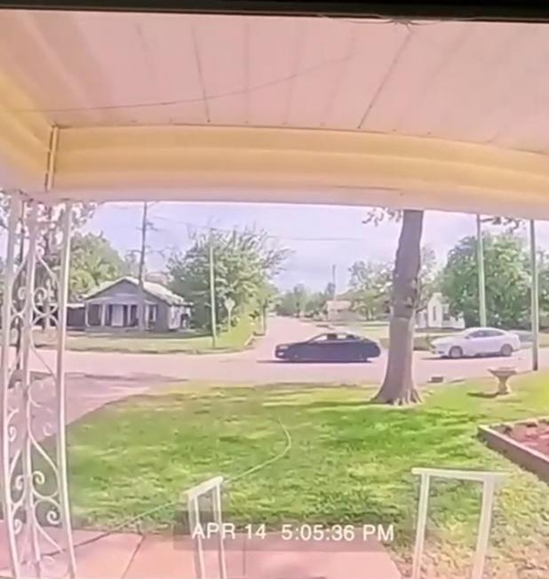 Photo capture of doorbell camera video on West Bloodworth Street in Olney shows a car chase that prompted residents to flood County dispatch with 911 calls.