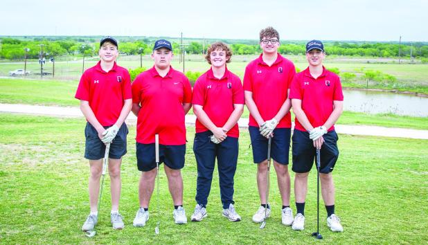 The OHS Olney Cubs Golf team was ready for competition and in great spirits for day one of district competition! Cub golfers [L-R] Ryder Lisle, Payton Hembree, Case Grey, Luke Lane and Colby Johnson. Photo by Will Sadler