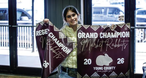 Ella Richards of Olney 4-H earned a Grand Champion and Reserve Grand Champion finish for her hard work in the rabbit division this year Photo by Will Sadler
