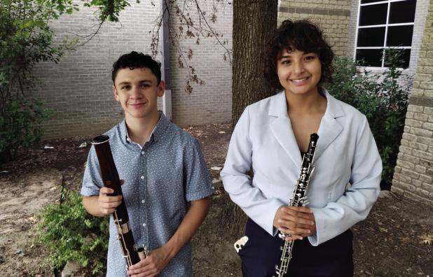 Soloists Maddox Johnson and Lily Thames each received silver medals for their performances at the UIL Texas State Solo and Ensemble Contest on May 24 in Pflugerville. Photo by Marilyn Bennett