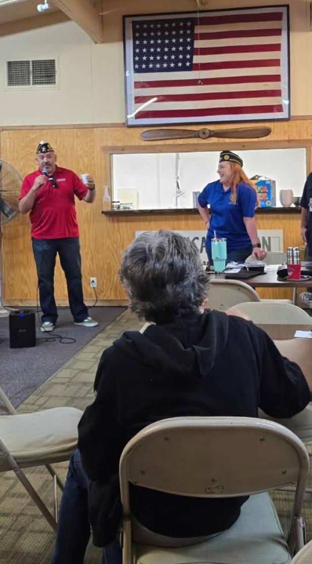 Olney American Legion post 414 Commander Chris Garcia, who also serves as District 13 Commander, speaks to veterans. Photo provided by Chris Garcia