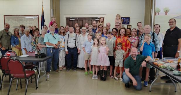 The Bernhardt family, whose ancestors founded St Luke Lutheran Church, held their annual reunion last weekend with a stargazing party at a family ranch near Olney and a potluck lunch after church on Sunday. Photo by Gina Keating