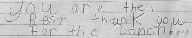 Notes of Thanks from Feeding Program Kids