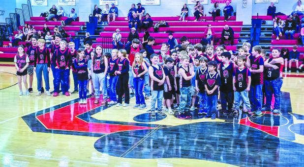 Senior night was also youth night for some tiny Cubs and Lady Cubs, who took center court for some recognition. Photo by Will Sadler