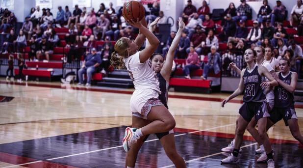 OHS Lady Cub #23 Aubree Englishbee continues to be a core player for the Lady Cubs with equal skill on both sides of the ball. Aubree scored 8 points for the night. Photo by Will Sadler