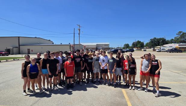 About 30 to 35 OHS student athletes are showing up each week at summer workouts in a sign of their determination to capture playoffs this season. Photo by Dustin Altmiller