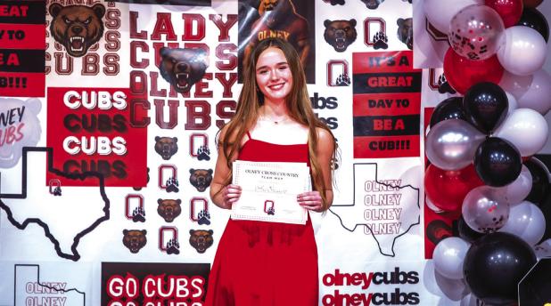 OHS Lady Cub Ava Stewart was presented Team MVP of the Year for Cross Country. Photo by Will Sadler