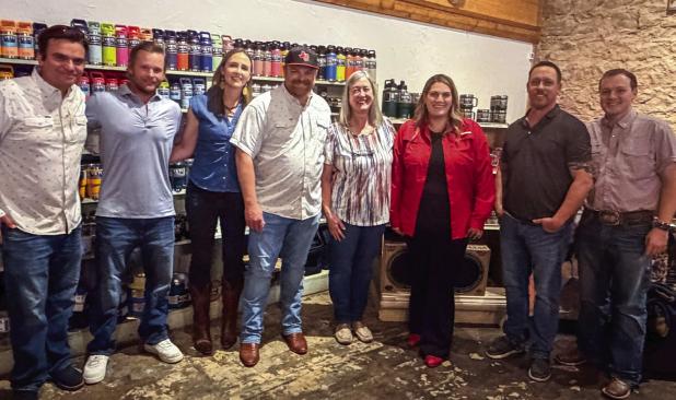 The Olney Chamber held its quarterly mixer at Archer &amp; Gunn Mercantile. The evening included food, great conversations, and a little light business. Chamber members [L-R]: Dan Branum, Reed Miller, Lyndsey Miller, Luke Leonard, Kris Camp, Olney Chamber