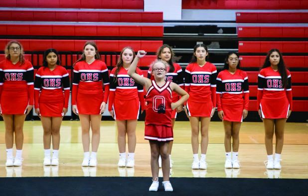 OHS & OJHS cheerleaders perform at Cheer Camp