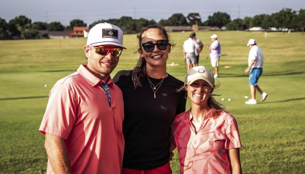 Olney was repped well by local golfers [L-R] Reid and Lyndsey Miller and Katie Rowe in the CEMCO Invitational. Photo by Will Sadler