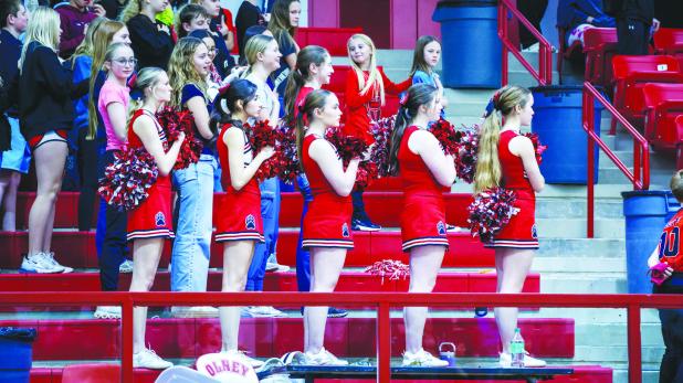 The OHS Cheerleaders were on hand to help keep the fans in the game with plenty of cheers! Photo by Will Sadler