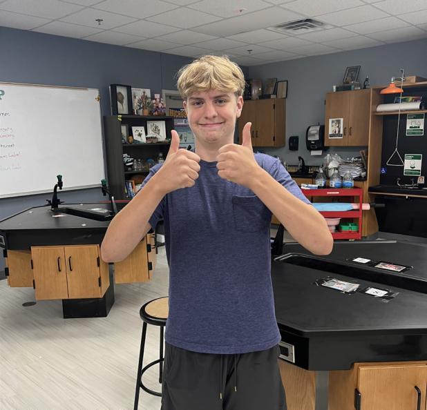 Rowan Scott : “I am thankful for the bonding experience I get when I play video games such as Fortnight with my friends.” Photo by OHS Journalism Class
