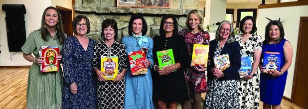 Last year’s parliameantarian, Barbara Calvin (second from left), with the new Junior Altruistic officers: Lyndsey Miller, Gay Lynn McClelland, Melody Rogers, Karen Craig, Summer Branum, Julie Stewart, Sherry Altmiller, and Minnie Wood. Photo by Valorie