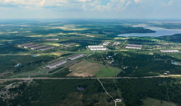 Rendering of a proposed 867-acre data campus located south of FM 61 and north of Highway 209 in Young County. Project officials estimated a 2027 construction start date. Graphic provided by Project Saltworks