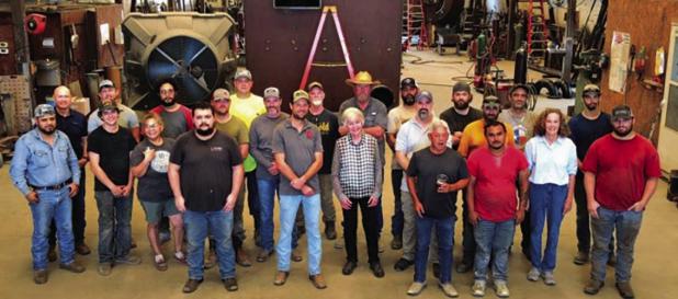 CEMCO employees gathered inside one of the manufacturing buildings for the company’s 50 anniversary celebration on July 17, 2025, for a meal and fellowship. Founded in 1975 by L.F. and Carla Perry, CEMCO has remained a small, tight-knit business with de