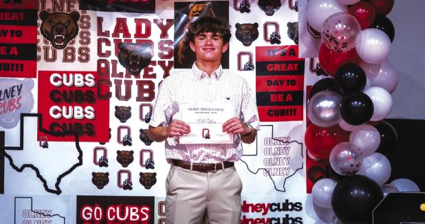 Will Caffey received the Cub Track and Field Runner MVP Award. Photo by Will Sadler