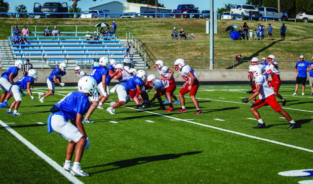 The OHS Cubs travelled to Windthorst recently to open the preseason with a scrimmage against the Trojans. The Cubs looked solid with a few exceptions, most likely due to a new offensive style. As the season progresses, look for the Cubs to gain confidence